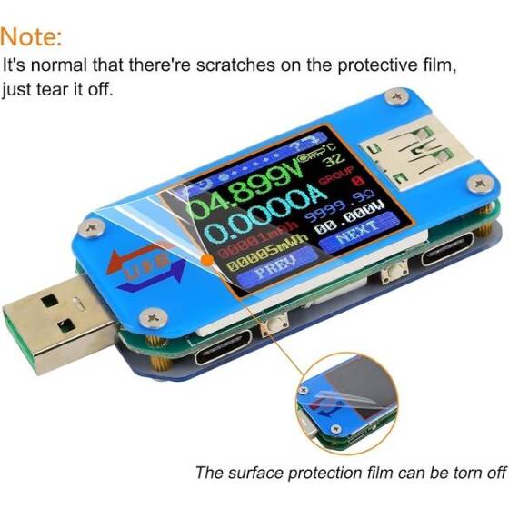 RD UM25 APP USB 2.0 Tip-C LCD Voltmetre Ampermetre Gerilim Akım Ölçer Pil Şarjı USB Test Cihazı İletişim Sürümü Olmadan - 2