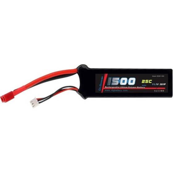 Kırmızı 1500MAH 3S 11.1V 25C Model Uçak LIPO Pil T Dişi - 1