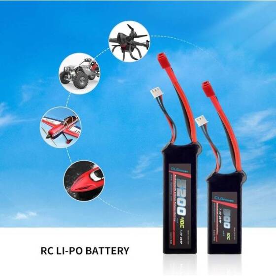 Kırmızı 1500MAH 3S 11.1V 25C Model Uçak LIPO Pil T Dişi - 2