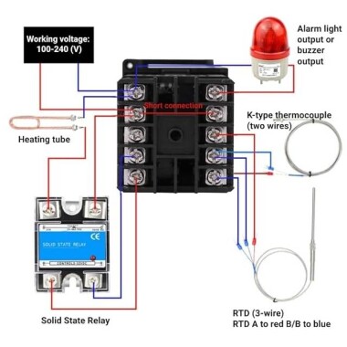 REX-C100 Dijital Termostat Sıcaklık Kontrol Cihazı Regülatörü SSR 12V Çıkış TC(K-J-S-E) / RTD (PT100- CU50) Evrensel Giriş - 5