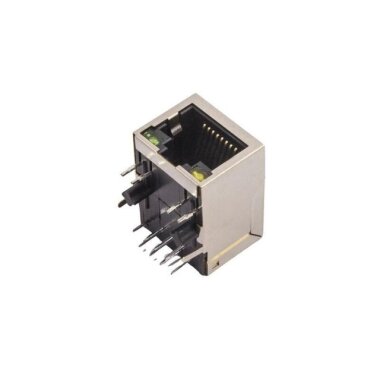 RJ45 Işıklı Dişi Ethernet Konnektörü - PCB Tipi 16x21x13mm - Görsu Elektronik