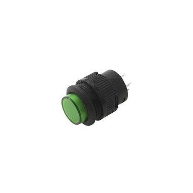 RL16-503A 16MM Plastik 2 Pin Anahtarlı Buton Yeşil - 1