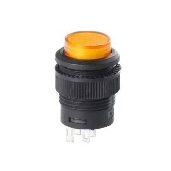 RL16-503B 16MM Plastik 4 Pin Yaylı Buton Sarı - 1
