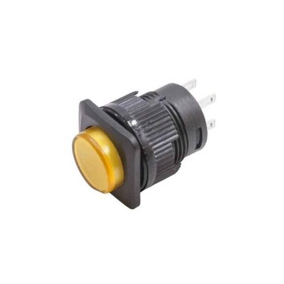 RL16-504B 16MM Plastik 4 Pin Yaylı Buton Sarı - 1