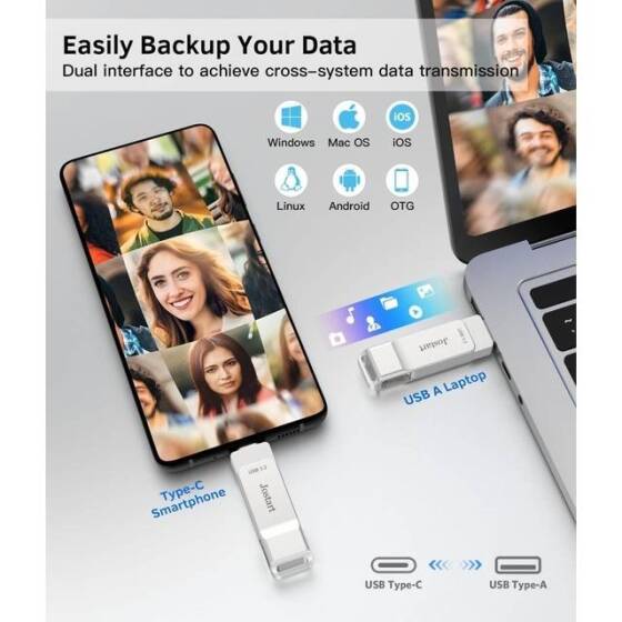 Robot Cube Siyah U308 Yüksek Hızlı U Disk USB3.2 Gen1 256GB - 4