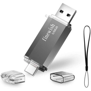Robot Cube U201 Siyah USB2.0+Type-C U Disk 128GB - 1