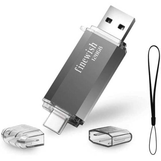 Robot Cube U201 Siyah USB2.0+Type-C U Disk 128GB - 1