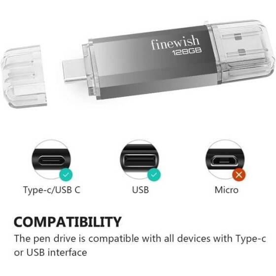 Robot Cube U201 Siyah USB2.0+Type-C U Disk 128GB - 2