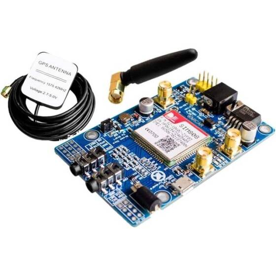 Sim808 Modülü - Gsm GPRS GPS IPX Geliştirme Kartı GPS Antenli - 1