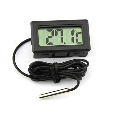 Siyah FY-10 LCD Elektronik Balık Tankı Su Dedektörü Termometre Akvaryum Dijital Termograf 1 Metre Kablolu Pilli - 1