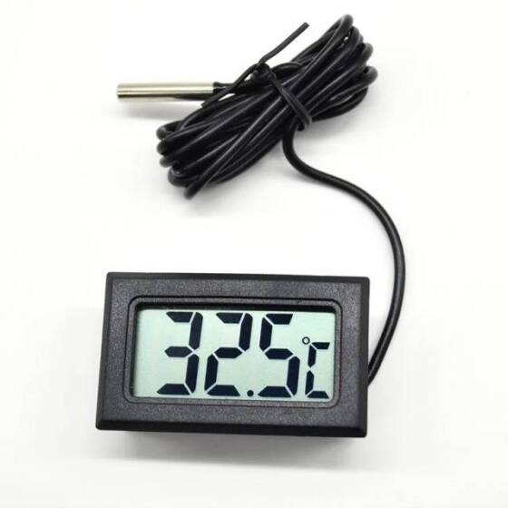 Siyah FY-10 LCD Elektronik Balık Tankı Su Dedektörü Termometre Akvaryum Dijital Termograf 1 Metre Kablolu Pilli - 2