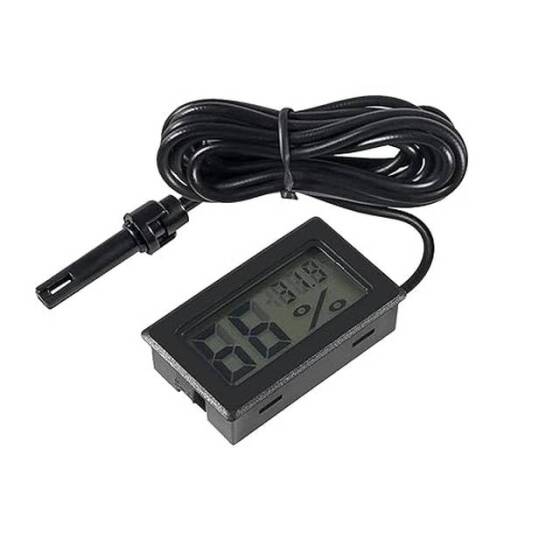 Siyah FY-12 Mini LCD Dijital Termometre Higrometre - Hava Nem Ölçer - Buzdolabı Dondurucu Test Cihazı Sıcaklık Nem Ölçer Pilsiz - 1