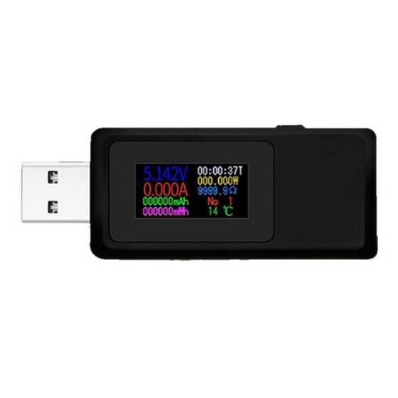 Siyah KWS-MX19 USB Test Cihazı DC4V-30V 0-5A Akım Gerilim Ölçer Zamanlama Ampermetre - 1
