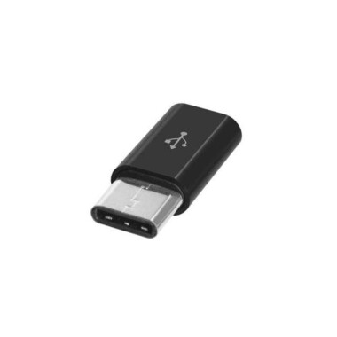 Siyah Mikrodan Tip C Şarj Aleti Konnektörlerine Tip-C Adaptör - 1