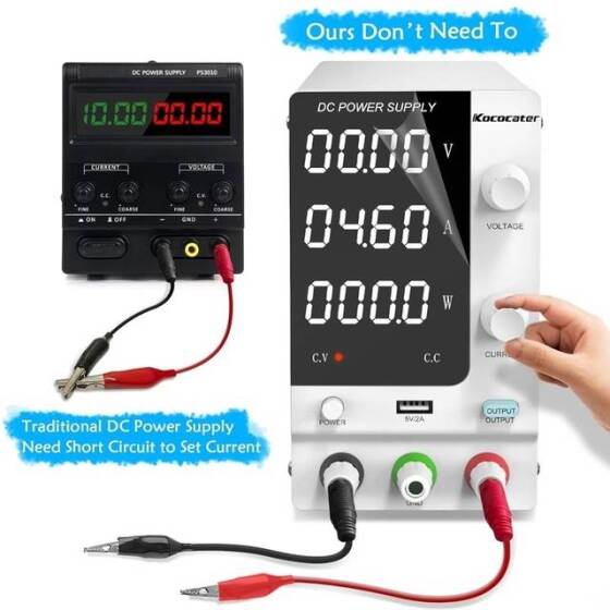 Siyah SPPS-B305D 30V 5A Renkli Ekranlı Çift Düğmeli DC Ayarlı Güç Kaynağı 110V US Fişli - 3