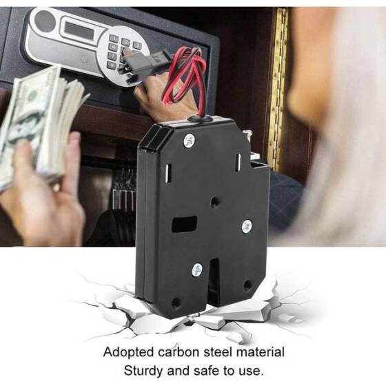 Siyah XG-07E 12V DC 1-4A Küçük Dolap Elektromanyetik Kilit Boyutu:50x40x10mm - 3