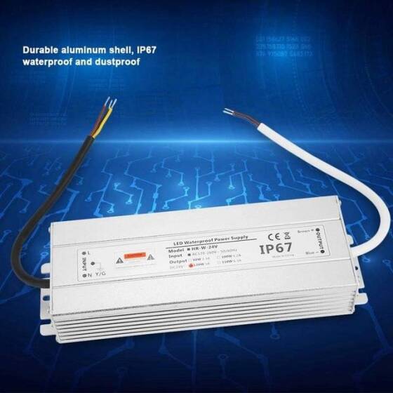 SiyahxH-24V-120W 5A Led Ultra İnce Fiberglas Panel İnce Şerit Kablolu Güç Kaynağı - 2