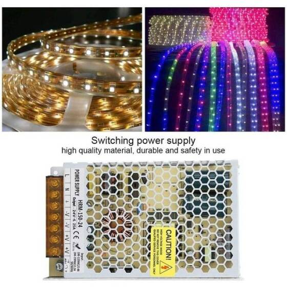 SiyahxH-24V-24W 1A Led Ultra İnce Fiberglas Panel İnce Şerit Kablolu Güç Kaynağı - 3