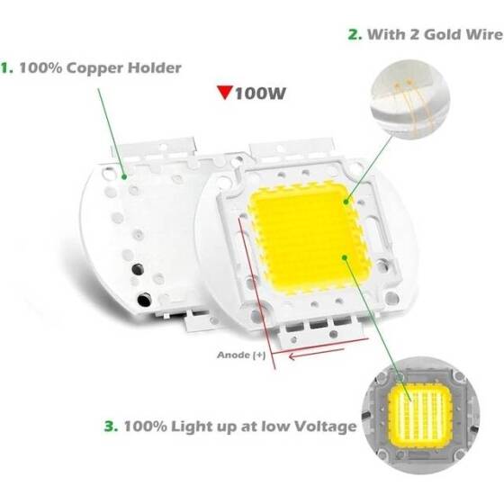 SMD 100W POWER LED Doğal Beyaz 4000-4500K - 4