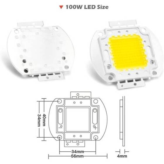 SMD 100W POWER LED Doğal Beyaz 4000-4500K - 5