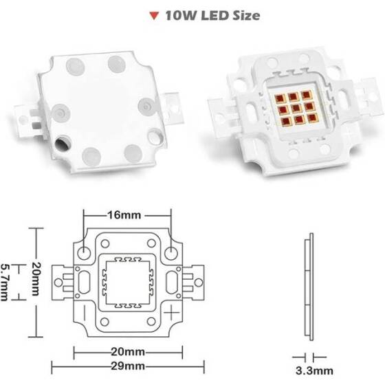 SMD 10W POWER LED 730nm Kızılötesi - 3