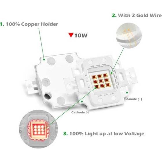 SMD 10W POWER LED 730nm Kızılötesi - 4