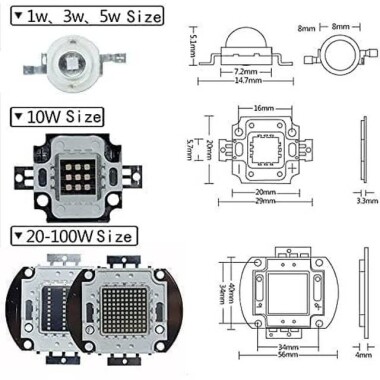SMD 20W POWER LED Mor 365-370nm - 3