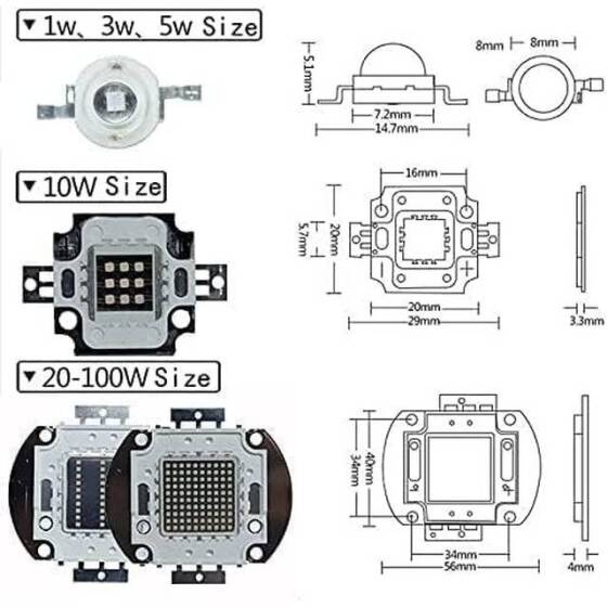 SMD 20W POWER LED Mor 365-370nm - 3