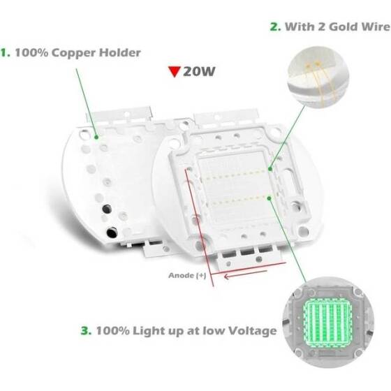 SMD 20W POWER LED Yeşil Pure Yeşil - 3
