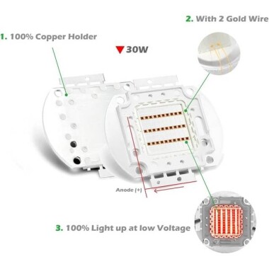 SMD 30W POWER LED 730nm Kızılötesi - 3