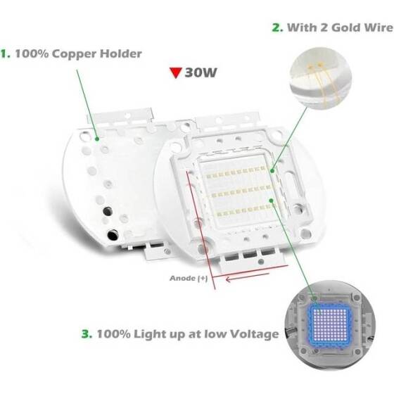 SMD 30W POWER LED Mor 405-410nm - 4