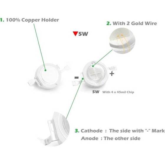 SMD 5W POWER LED Mor 365-370nm - 4