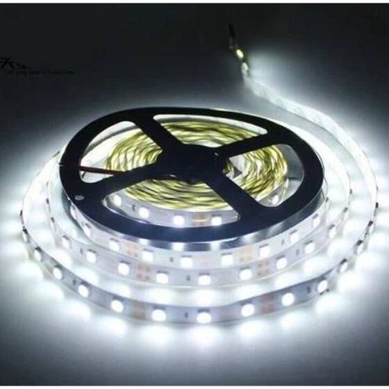 Soğuk Beyaz 5050 Smd Şerit Led Esnek 5M/Rulo İç Mekan 12V - 1
