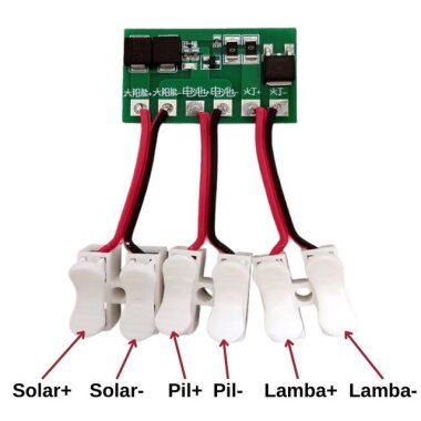 Solar Panel ile Lamba Kontrol Modülü - Lipo Pil Şarj Kartı - 2