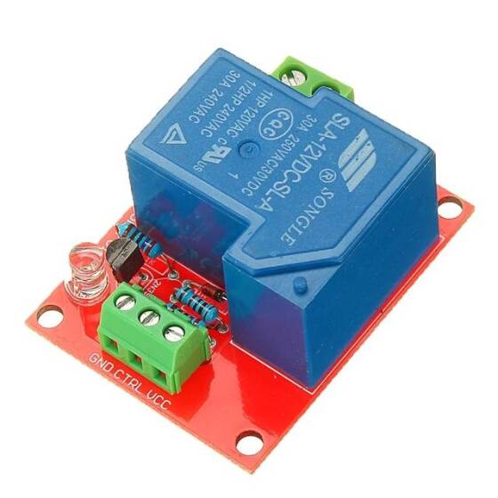 Songle Tek Kanallı 12V 30A Röle Modülü Elektrik Kesintisi Rölesi Yüksek Seviye - 1