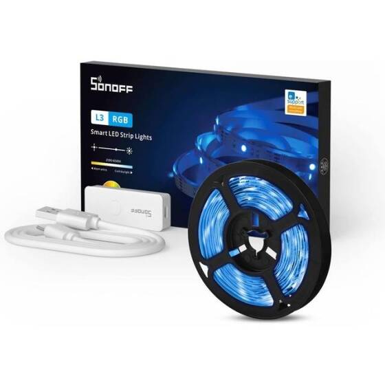 Sonoff 5050 RGB 2M Akıllı Wifi APP Uzaktan Kumanda Kesilebilir Esnek Su Geçirmez Led ışık şeridi Alexa Google Ev İle Çalışmak - 2