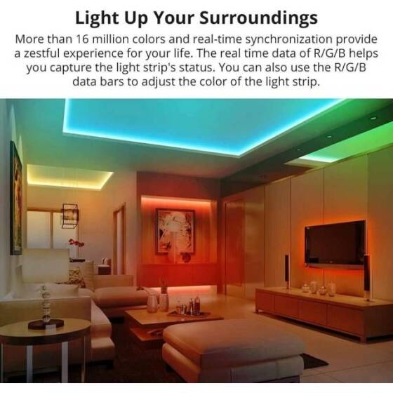 SONOFF L2 Lite-5M-EU RGB Akıllı Led Işık Şeridi IP20 Su Geçirmez - CR2032 Pilli Uzaktan Kumanda - 8