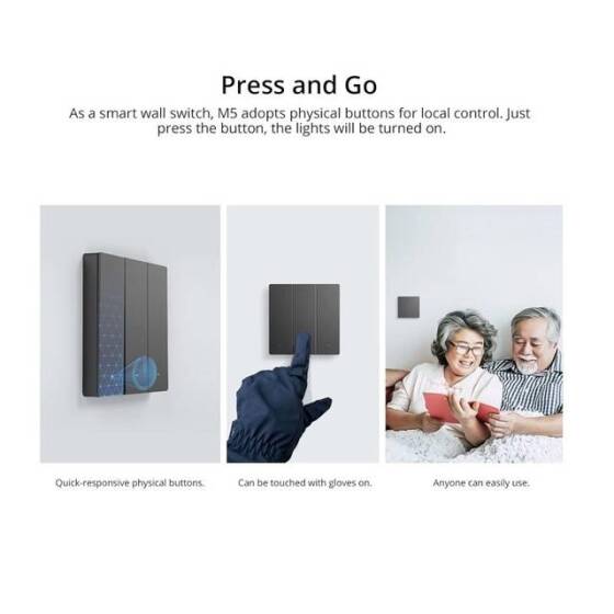 Sonoff M5-1C-86 Wifi Akıllı Duvar Anahtarı 86 Tip 1 Gang AB Standardı - 3