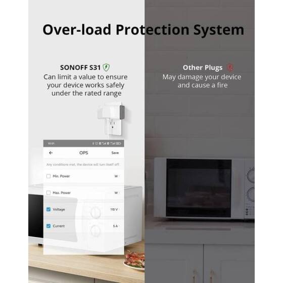 Sonoff S31 Lite Akıllı Ev Wifi Kablosuz Uzaktan Kumanda Zamanlama Güç Algılama Akıllı Soket US Plug - 8