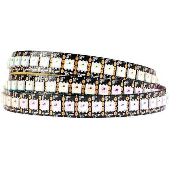 Su Geçirmez 12V WS2815 RGB5050 Siyah Esnek 1M SMD LED Şerit 144 LED/Metre IP30 - 1