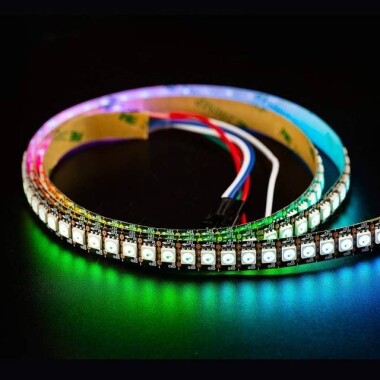 Su Geçirmez 12V WS2815 RGB5050 Siyah Esnek 1M SMD LED Şerit 144 LED/Metre IP30 - 2