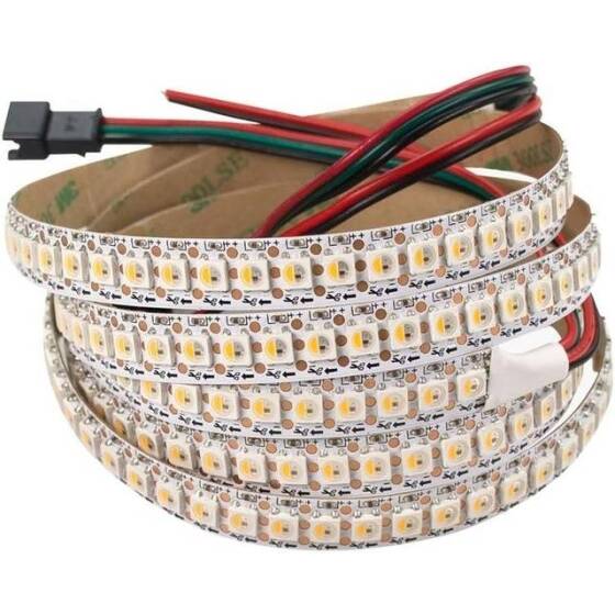 Su Geçirmez 5V SK6812 RGBCW 5050 Siyah SMD LED Şerit 60 LED/Metre Esnek 5 Metrelik Makara IP30 - 1