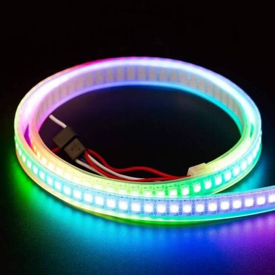 Su Geçirmez 5V WS2813B RGB5050 Siyah Esnek 1M SMD LED Şerit 144 LED/Metre IP30 - 2