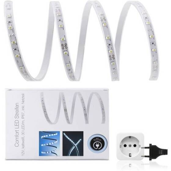 Su Geçirmez Beyaz 5730 12V SMD LED Şerit 60 LED/Metre Esnek 5 Metrelik Makara - 1