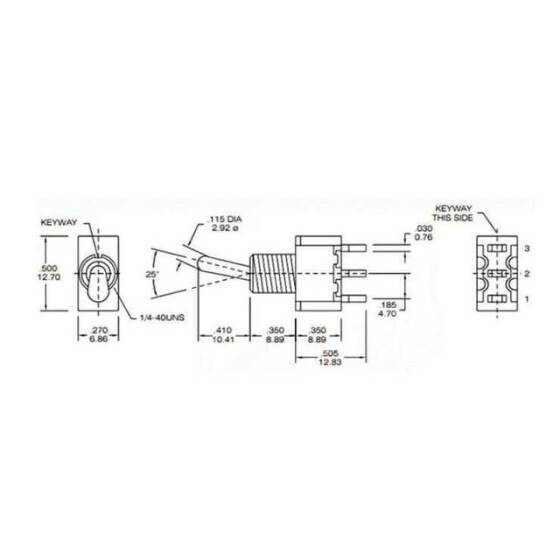 T80-T ON-ON 3 Pin Yaylı Toggle Switch - 3