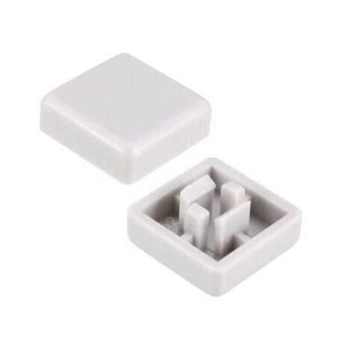 Tact Switch Kapağı Kare Gri - 10x10x5mm - 1