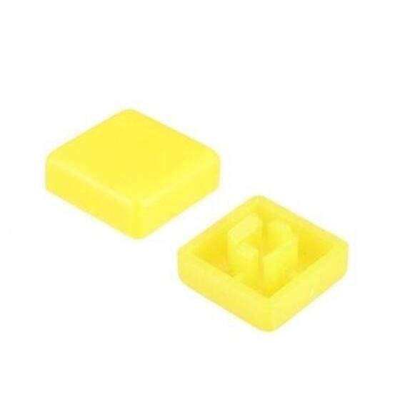 Tact Switch Kapağı Kare Sarı- 10x10x5mm ile Uyumlu - 1