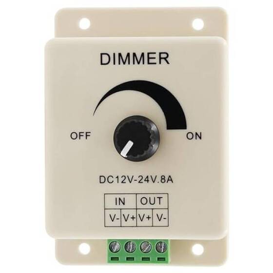 Tek Şerit Led İçin 12V-24V 8A Ayarlanabilir Manuel Düğme Ayar Anahtarı - 1