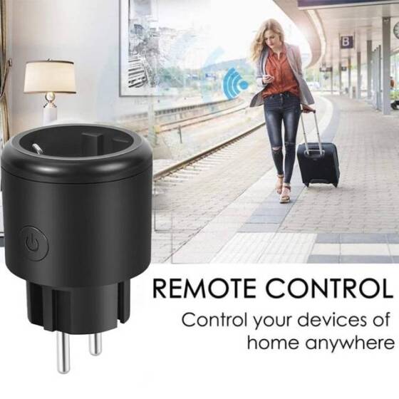 Tuya Wifi Akıllı Soket Uzaktan Zamanlama Ses Anahtarı EU Fişli Güç İzleme Alexa İçin 100-240V 16A Boyut: 50x50x80mm - 4