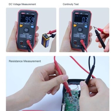 UNI-T UT123D Mini Akıllı Dijital Otomatik Aralıklı Multimetre True RMS AC DC Gerilim Ampermetre NCV Test Cihazı Pilsiz Tek Tuşla Çalıştırma - 1